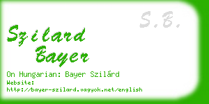szilard bayer business card